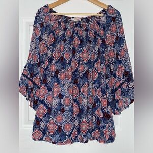 Westport 2X Bohemian Blue and Red Women's Top